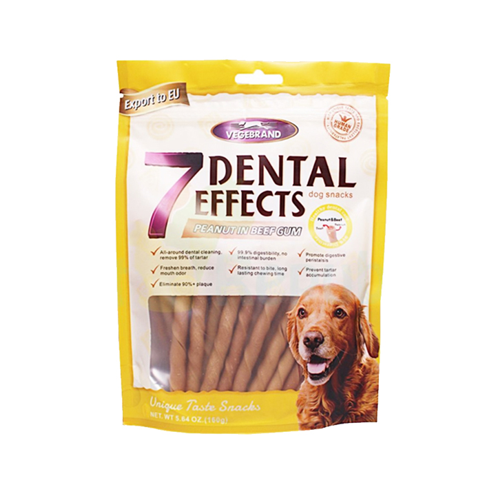 تشویقی دندانی سگ با طعم بادام‌زمینی و گوشت گاو | Dental Effect 160g 7